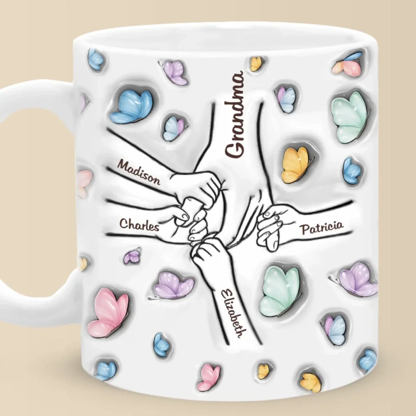 Grandma Makes Life Sweeter - Family Personalized Custom 3D Inflated Effect Printed Mug - Mother's Day, Gift For Mom, Grandma
