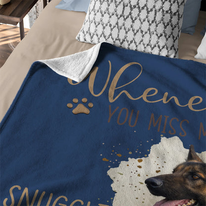Personalised Whenever You Miss Me Snuggle This Pet Photo Soft Blanket with Name Sympathy Memorial Birthday Gift for Pet Owners Lovers