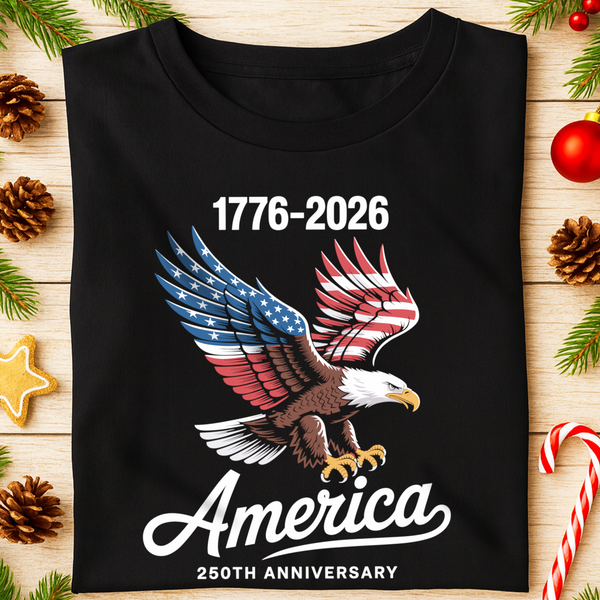 Celebrate 250 Years of America USA Anniversary 1776-2026 Dark Premium Tee