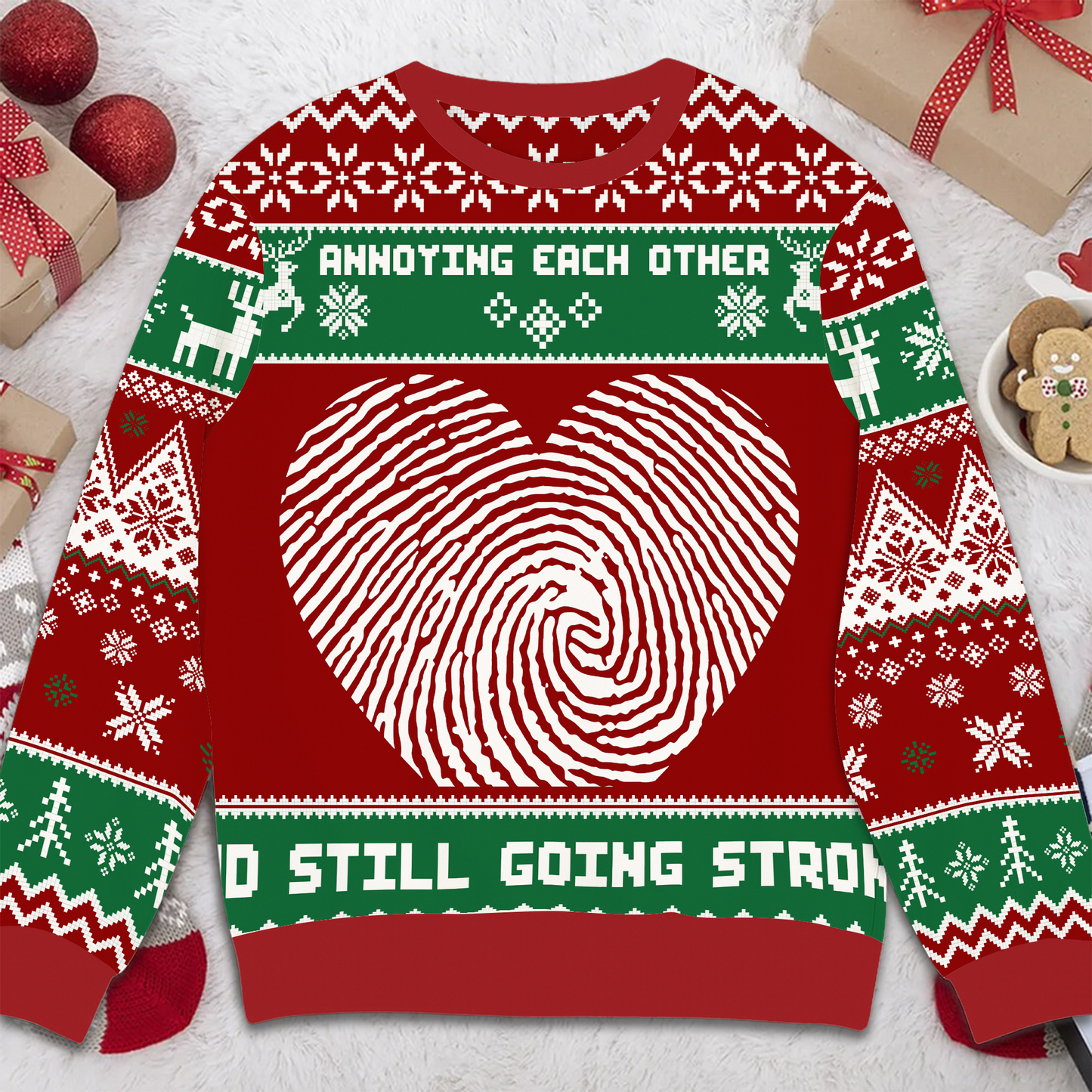 The man and his dog Annoying each other and still going strong - Personalized Christmas Ugly Sweater