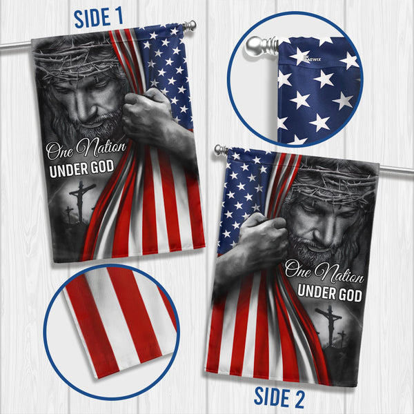 American Flag - One Nation Under God Jesus Flag – Outdoor Decor