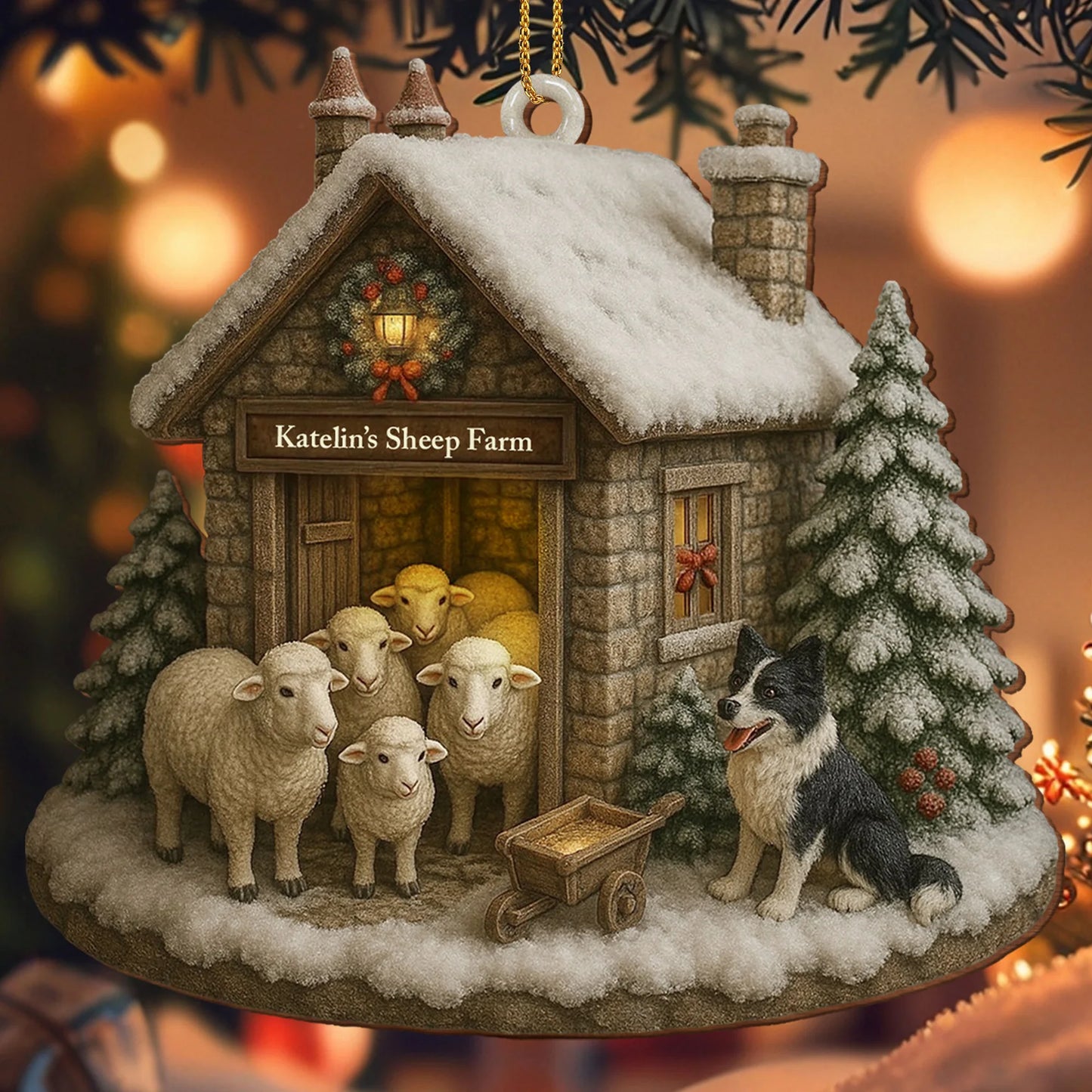 Celebrate The Season With Warmth From The Farm, Custom Wood Ornament, Gift For Family and Animal Lovers