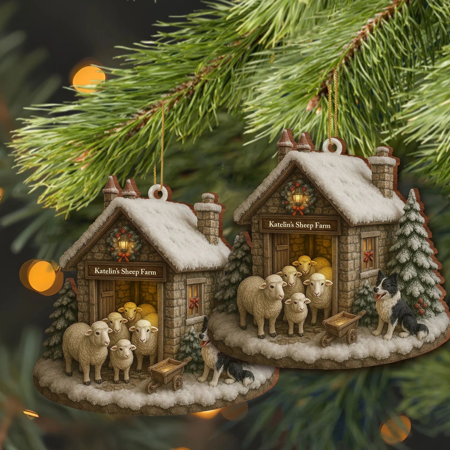 Celebrate The Season With Warmth From The Farm, Custom Wood Ornament, Gift For Family and Animal Lovers