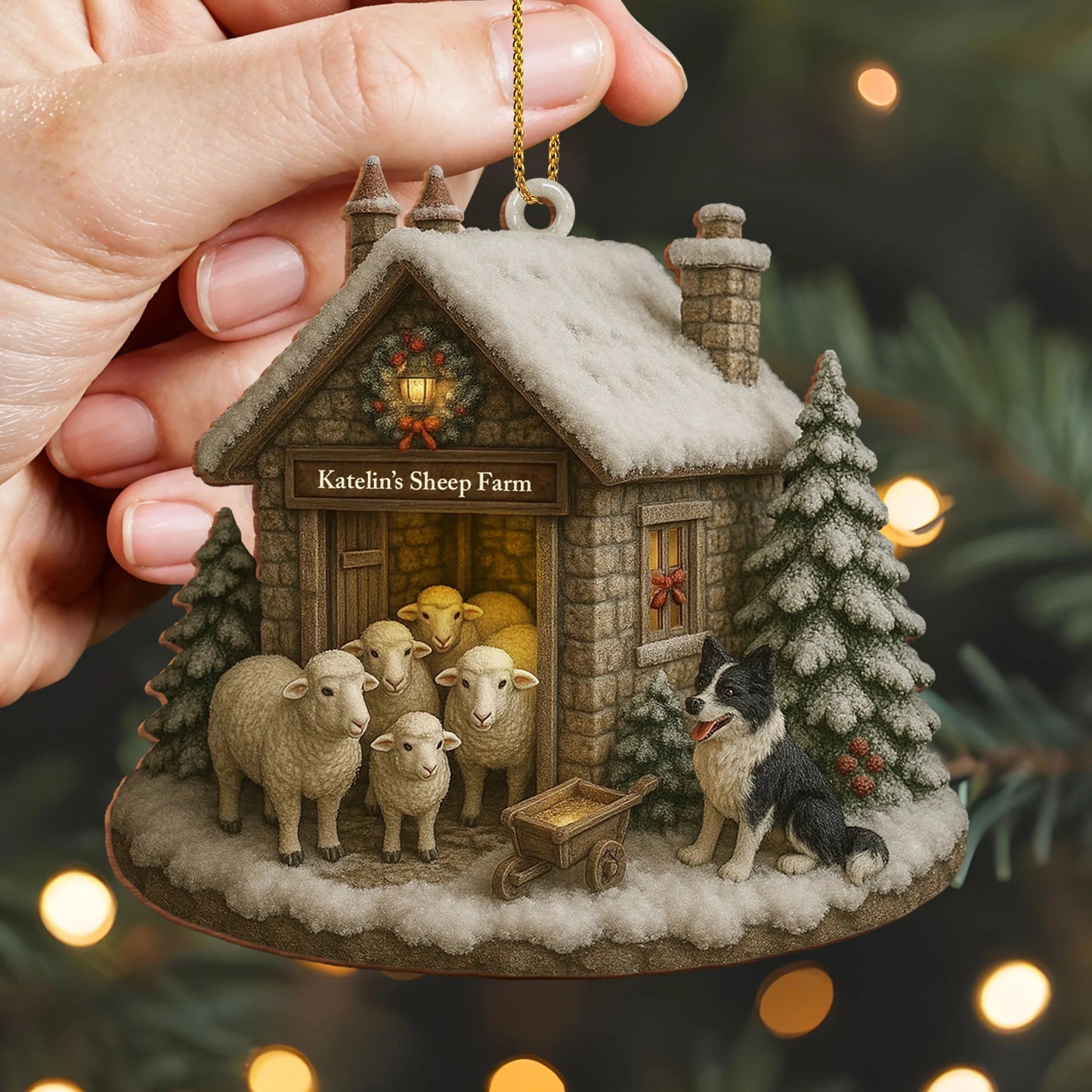 Celebrate The Season With Warmth From The Farm, Custom Wood Ornament, Gift For Family and Animal Lovers