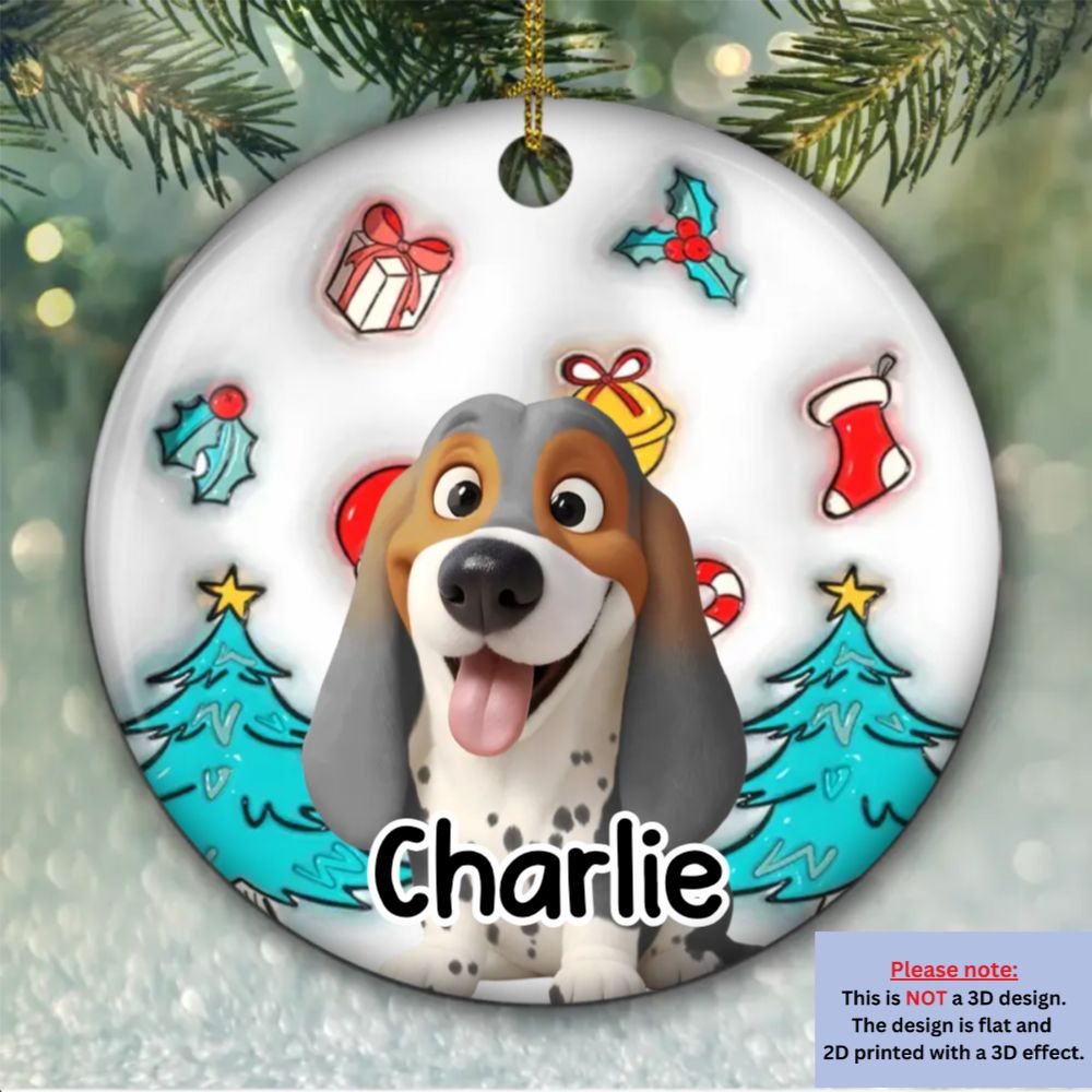 Santa Is Coming - Personalized Custom 3D Inflated Effect Ceramic Ornament