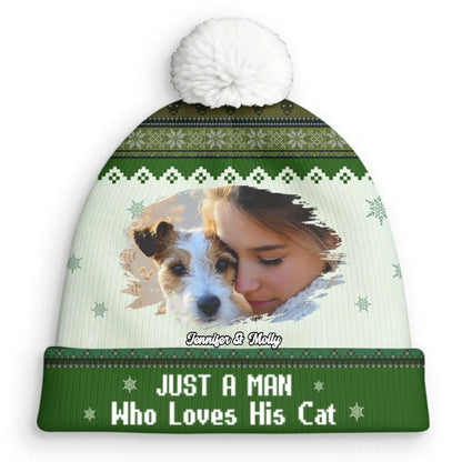 Just A Girl And Her Cats Photo - Personalized Custom Bobble Beanie Hat