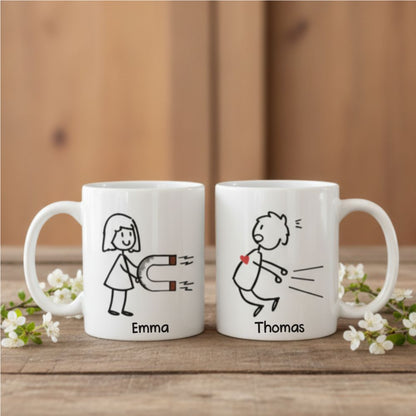 Magnetic Attraction Couple Mug Set – Romantic & Funny Gift for Couples