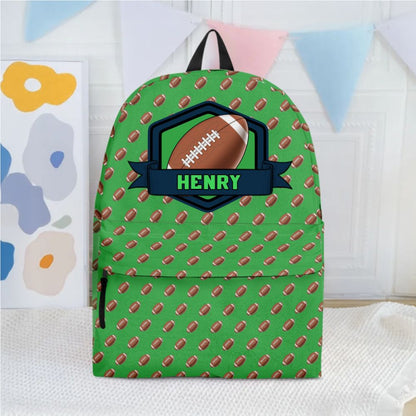 Football, Baseball , Sport Custom Name - Personalized Kid Backpack