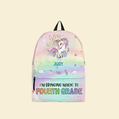 Personalized Bringing Magic To School - Custom Name Kid Backpack
