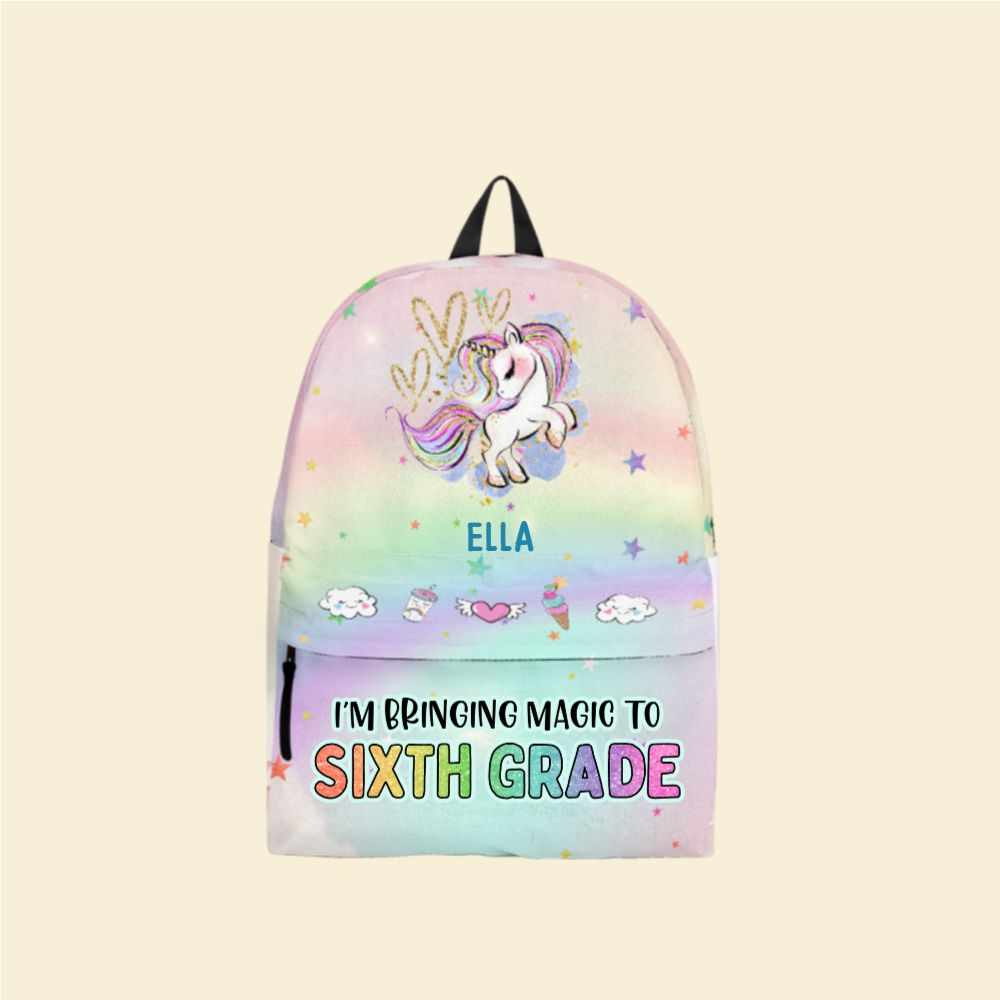 Personalized Bringing Magic To School - Custom Name Kid Backpack