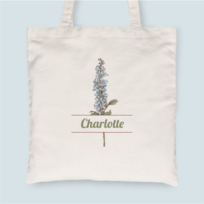 Personalized Birth Month Flower Personalized Tote Bag