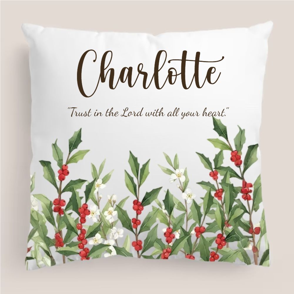 Custom Name With Birth Flower Pillow - Personalized Gift For Mom, Sister, Girlfriend