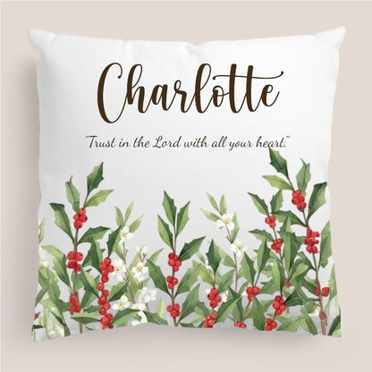 Custom Name With Birth Flower Pillow - Personalized Gift For Mom, Sister, Girlfriend