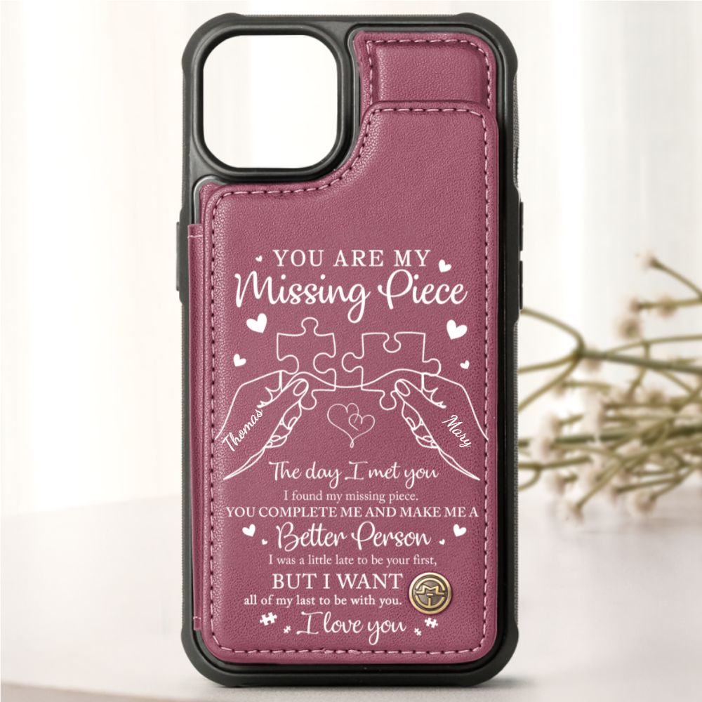 You Are My Missing Piece - Personalized Leather Flip Wallet Phone Case