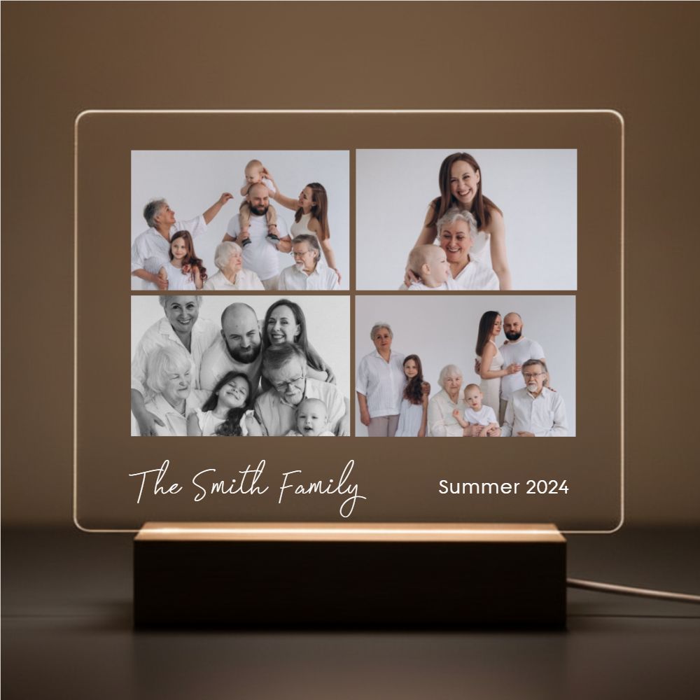 Heartwarming Custom Photo Collage LED Light – Personalized Family Memory Gift