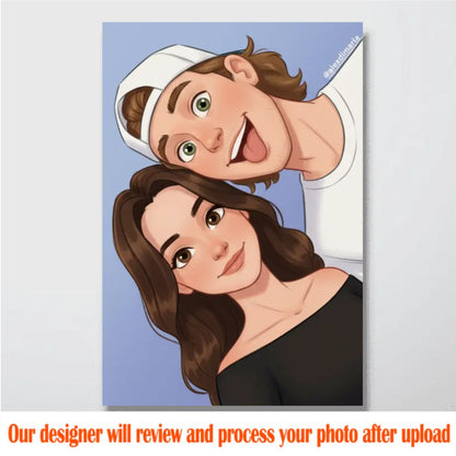 Cute Moments – Custom Cartoon Portrait Poster Perfect Gift for Couple, Family, Friends