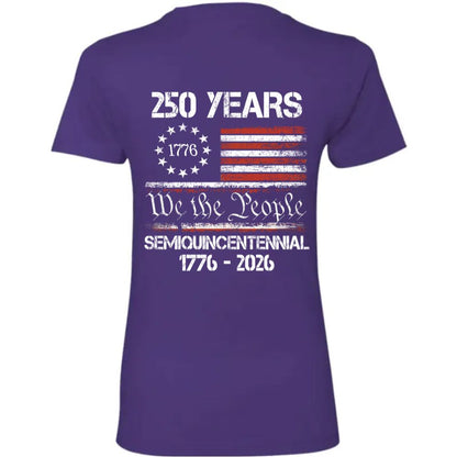 Celebrate Our America 250th Anniversary United States Semiquincentennial Back Side Dark Women Tee