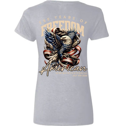 250 Years Of Freedome America Back Women V Neck