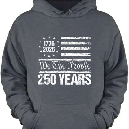 250 Years USA 250th Birthday 1776-2026 Eagle Flag Dark Pullover Hoodie