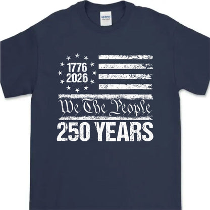 250 Years USA 250th Birthday 1776-2026 Eagle Flag Dark Basic Tee