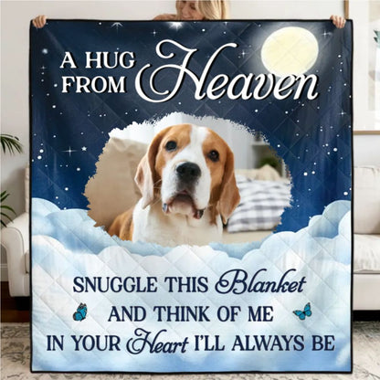 Custom Photo Quilt Blanket - Personalized Pet Memorial Sympathy Gifts For Dogs, Cats - Pawprints That Never Fade