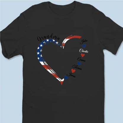 Home Is Where Your Grandma Is - Family Personalized Custom Unisex T-shirt - Independence Day, 4th Of July, Birthday Gift For Grandma