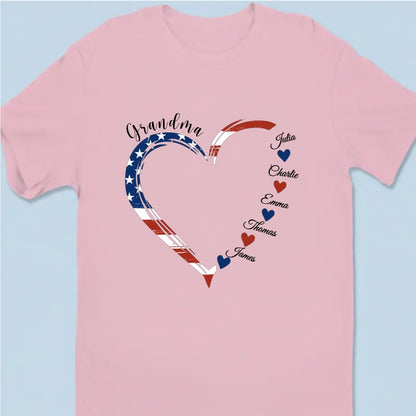 Home Is Where Your Grandma Is - Family Personalized Custom Unisex T-shirt - Independence Day, 4th Of July, Birthday Gift For Grandma