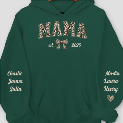 Custom Unisex Hoodie With Design On Sleeve - Personalized Mother's Day Gifts For Mom, Grandma - Born To Be Mama