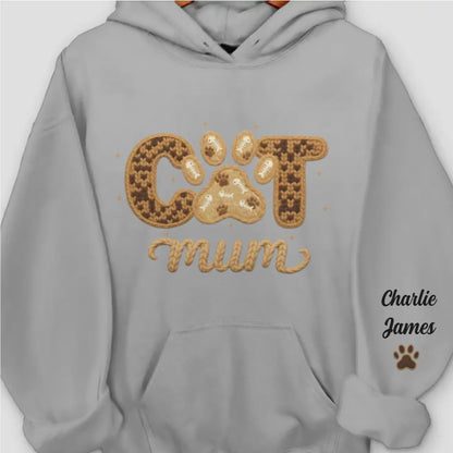 Custom Unisex Hoodie With Design On Sleeve - Personalized Birthday Gifts For Dog Cat Lovers, Dog Dad And Mom, Cat Owners - Love Begins With Paws