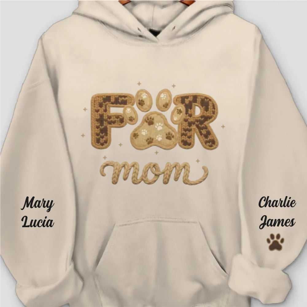 Custom Unisex Hoodie With Design On Sleeve - Personalized Birthday Gifts For Dog Cat Lovers, Dog Dad And Mom, Cat Owners - Love Begins With Paws