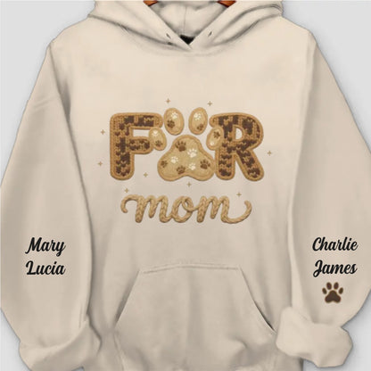 Custom Unisex Hoodie With Design On Sleeve - Personalized Birthday Gifts For Dog Cat Lovers, Dog Dad And Mom, Cat Owners - Love Begins With Paws
