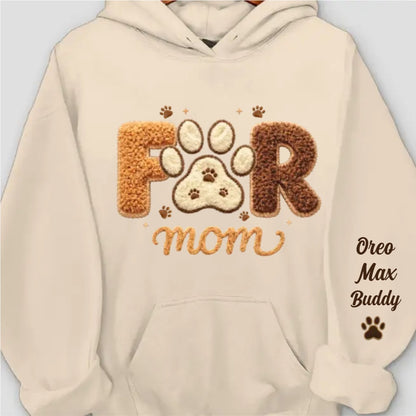 Custom Unisex Hoodie With Design On Sleeve - Personalized Birthday Gifts For Dog Cat Lovers, Dog Dad And Mom, Cat Owners - Pets Are My Family