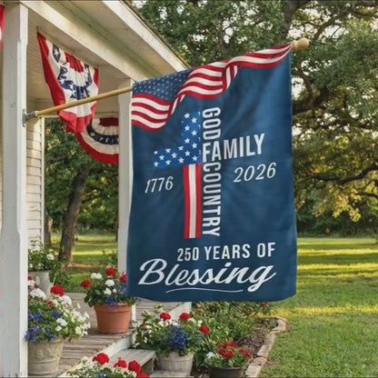 American Patriotic Flag, 250 Years of Blessing God 1776 2026 Flag