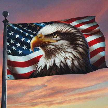 American Flag, Patriotic Eagle American Grommet Flag