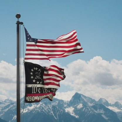 America 250th Anniversary 1776 2026 Semiquincentennial We The People Patriotic Grommet Flag