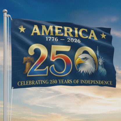 America 250th Anniversary Grommet Flag for Patriotic Decor