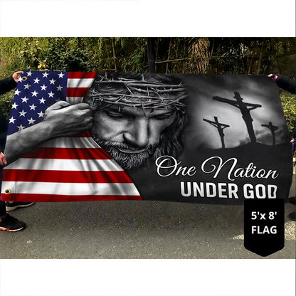 One Nation Under God Flag - Patriotic Grommet Flag Gift for Faithful Hearts & Home Decor