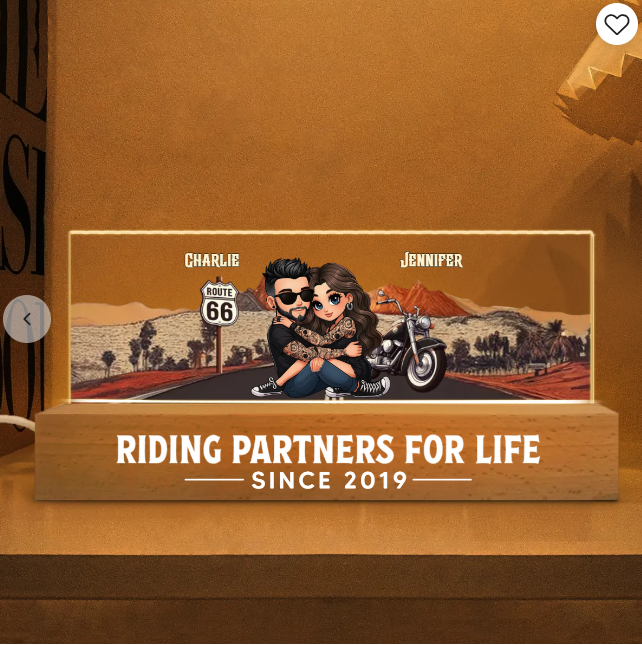 Riding Partners For Life Personalized Acrylic Block LED Night Light - Speacial Gift For Couple