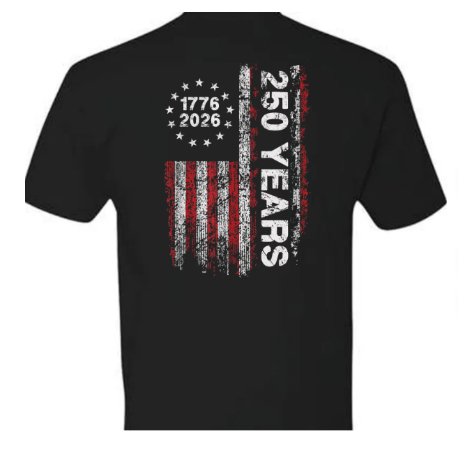 America 250th Birthday US Flag 250 Years We The People Back Side Dark Premium Tee