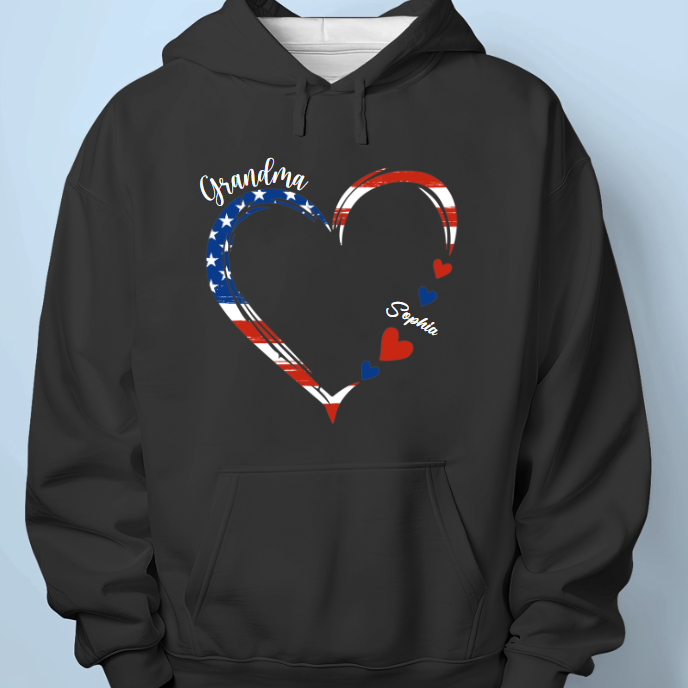 Home Is Where Your Grandma Is - Family Personalized Custom Premium Hoodie - Independence Day, 4th Of July, Birthday Gift For Grandma