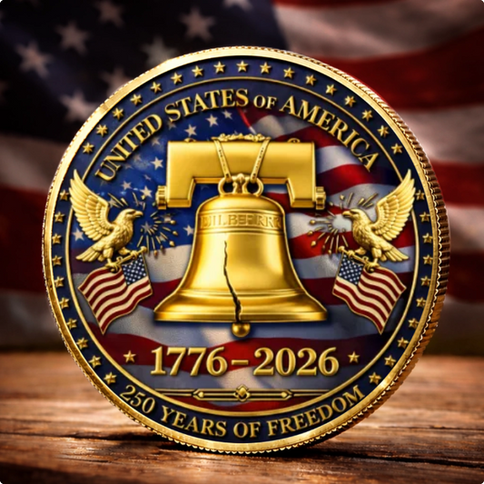 Commemorative Keepsake Coin - America 250th Anniversary Gifts For Women, Men - Freedom Rings Loud And Proud