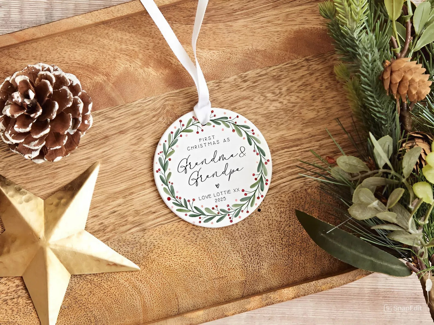 First Christmas As Grandparents Gift | Christmas Ornament | Grandparent Gift | Christmas Bauble | Christmas Gift | New Baby Gift | Christmas