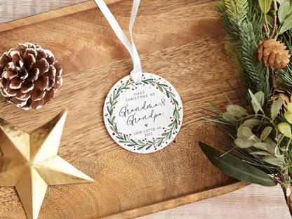 First Christmas As Grandparents Gift | Christmas Ornament | Grandparent Gift | Christmas Bauble | Christmas Gift | New Baby Gift | Christmas