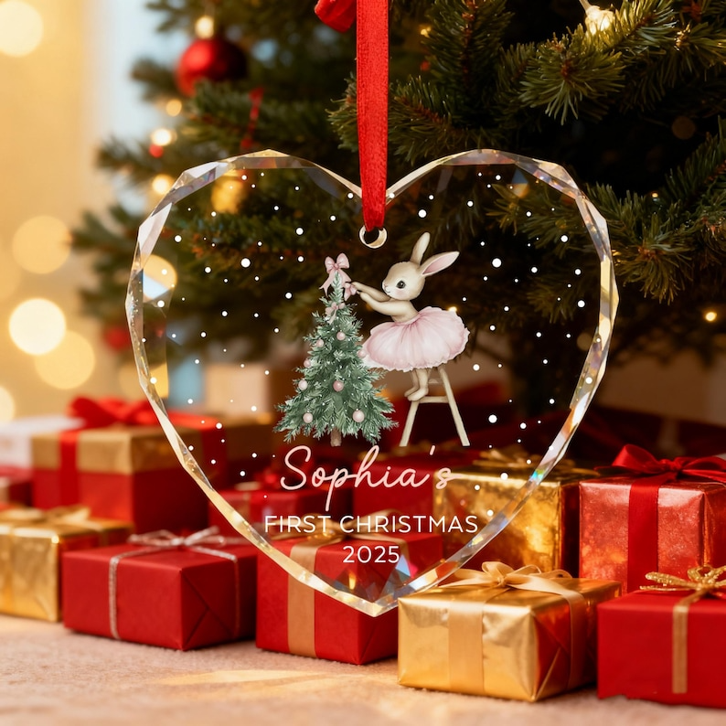 Baby Girl First Christmas Ornament,Baby's First Christmas,Personalized Baby Christmas Ornament,Custom Baby Ornament,Christmas Keepsake