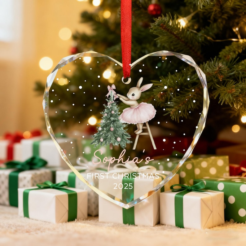 Baby Girl First Christmas Ornament,Baby's First Christmas,Personalized Baby Christmas Ornament,Custom Baby Ornament,Christmas Keepsake