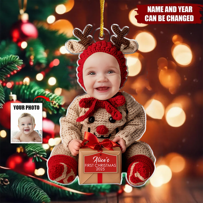 Personalized Baby Photo Ornament First Christmas Acrylic Ornament