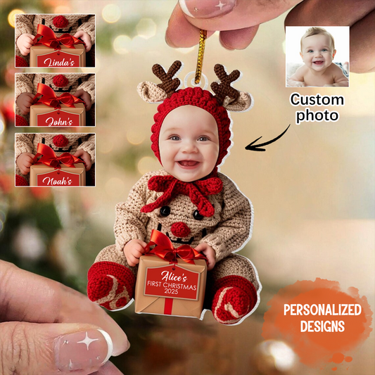 Personalized Baby Photo Ornament First Christmas Acrylic Ornament