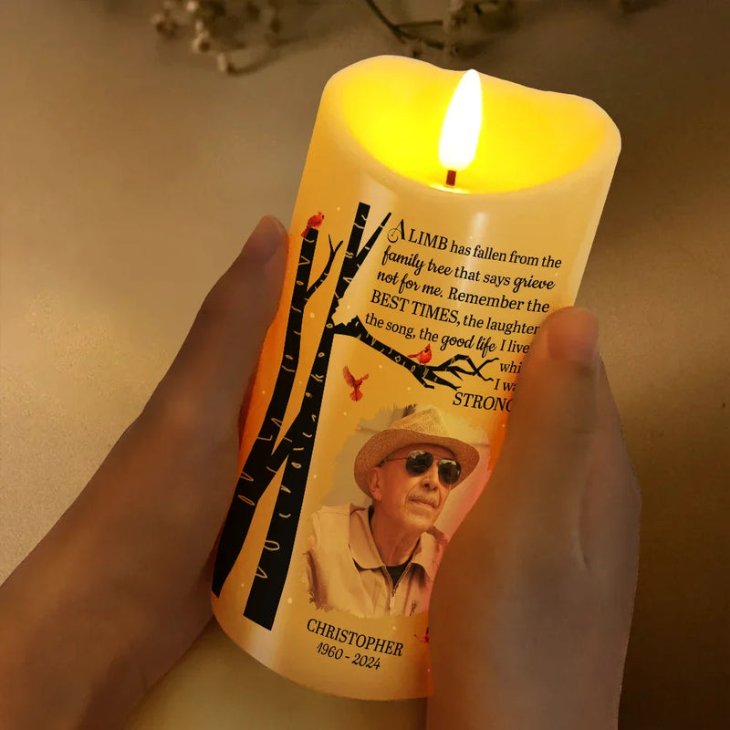 Personalized Photo Memorial LED Candle, In Loving Memory, Sympathy Remembrance Candle, Loss Of Dad, Mom, Grandma, Grandpa, Bereavement Gift