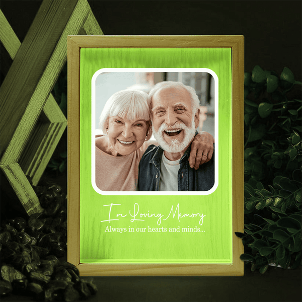 Personalized “Always in Our Hearts & Mind” Memorial Light Box – Custom Photo Remembrance Gift