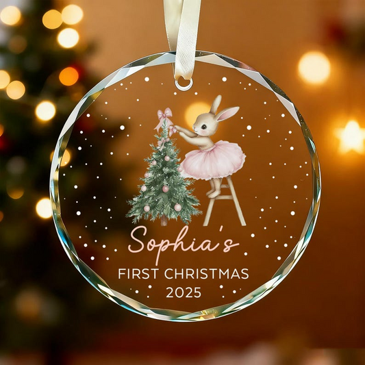 Baby Girl First Christmas Ornament,Baby's First Christmas,Personalized Baby Christmas Ornament,Custom Baby Ornament,Christmas Keepsake